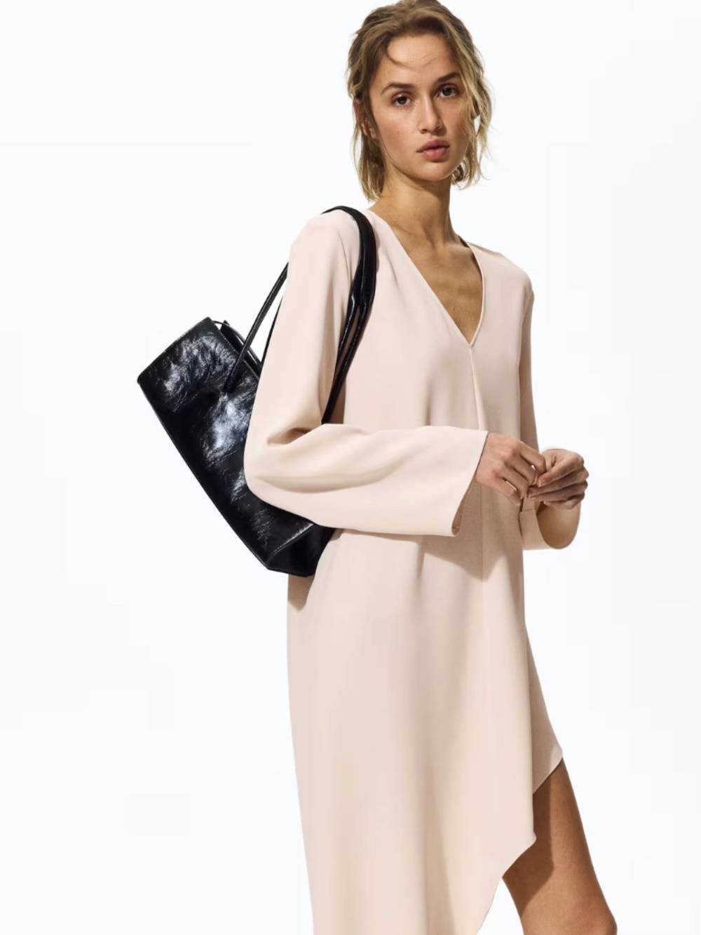 NWT H&M Cream Asymmetric Dress